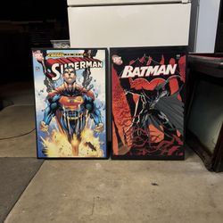 Superman Batman Art Canvas 