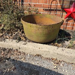 HUGE!!! Antique Cast Iron Flower Pot