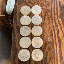 10 40% silver Kennedy half dollars