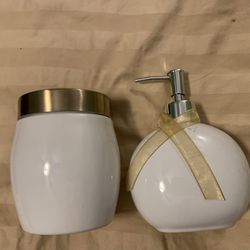 Matching Soap Bottle And Storage Jar