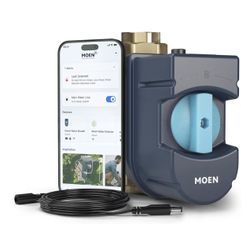 Moen Flo Smart Water Monitor and Automatic Shutoff Sensor, Wi-Fi Connected Water Leak Detector for 1-1/4-Inch Diameter Pipe, 900-002