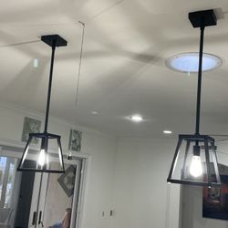 Black Pendant Lights - set of 2