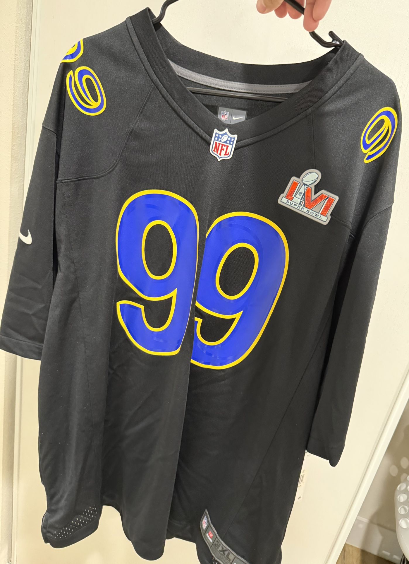 Rams Super Bowl Jersey Black Aaron Donald #99
