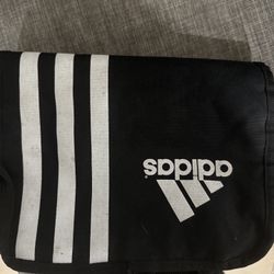 Adidas Originals Black Messenger Shoulder Bag – Three Stripes Logo, Adjustable Strap