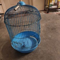 Vintage Blue Bird Cage – 16.5" Tall