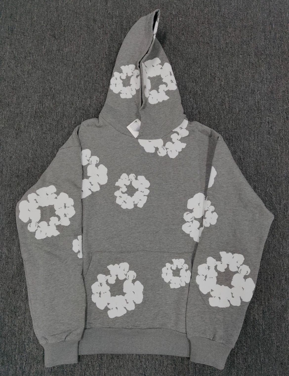 Gray Denim Tear Hoodie