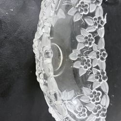 MIKASA WALTHER Crystal Clear and Frosted Floral Bowl Jardiniere WEST GERMANY