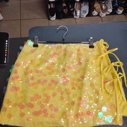 Super Cute Mini Skirt/ Strings On The Side/ New/ Large/ $20 Cash Only/ Blue Diamond & Rainbow