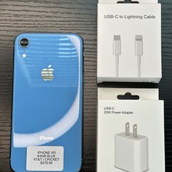 iPhone XR 64GB Blue AT&T / CRICKET
