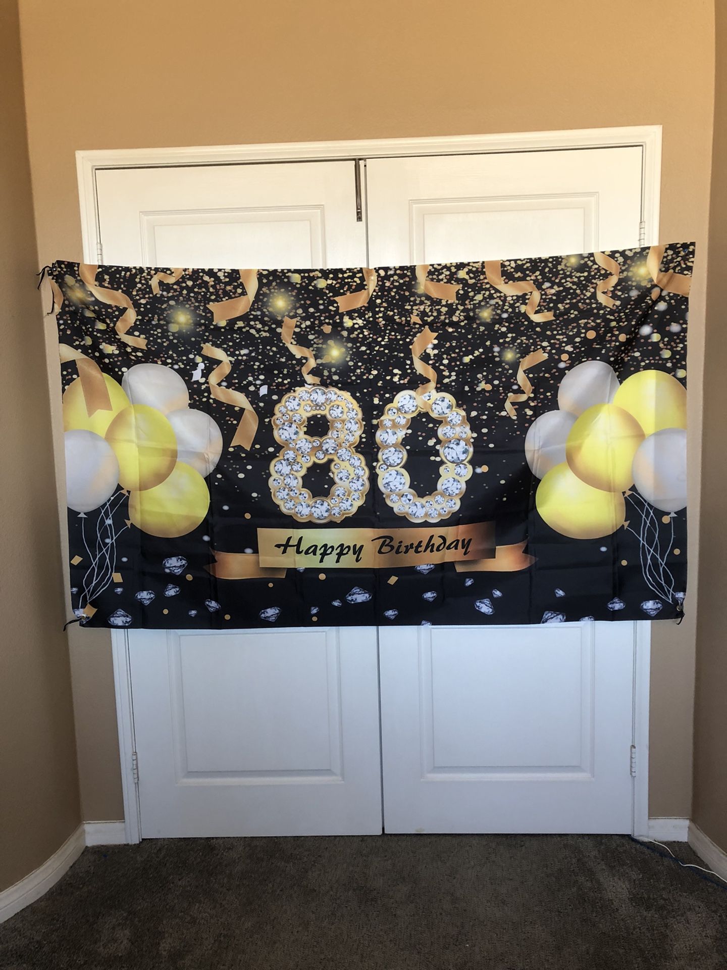 80th B-day Backdrop Banner