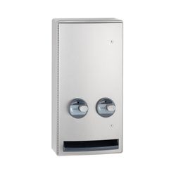 Bobrick B-47069C ConturaSeries Surface Mounted Napkin Tampon Vendor, Free Vend Operation
