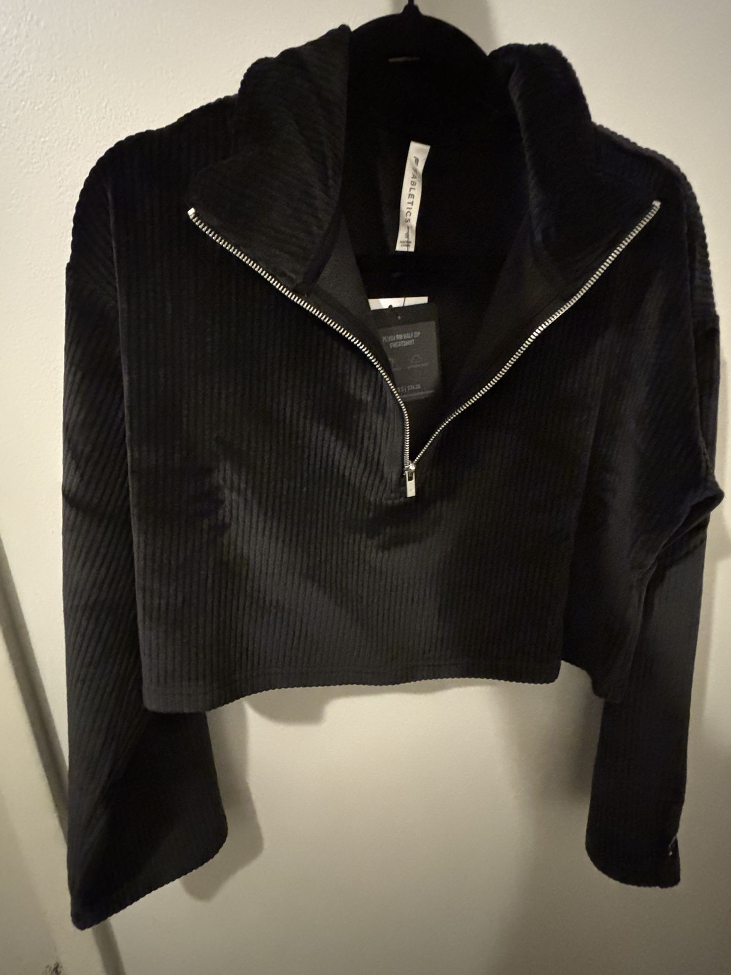 Fabletics Plush Rib Half Zip Sweatshirt, Size: Small