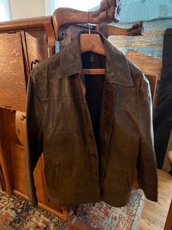 J crew men’s leather jacket size large