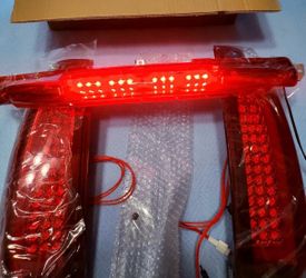 02-06 Chevy Avalanche Red LED Bar Tail Lights Third Brake Light