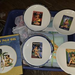 New 5 Collectible Garry Palm Hawaiian Plates