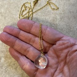New gold filled clear charm necklace 18”