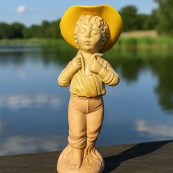 Avon USA 1970s Empty Figural Catch-A-Fish Sonnet Cologne Decanter Bottle, 8.75”