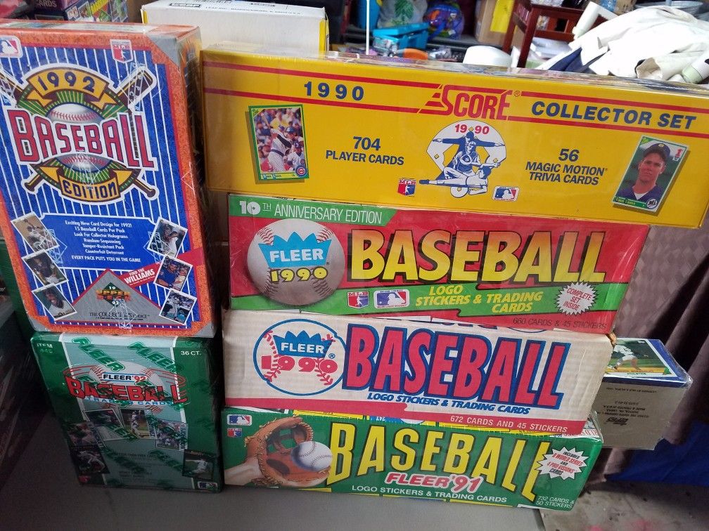 Factory sealed baseball cards 1987-1993 cases $10 -$20 per case special today only