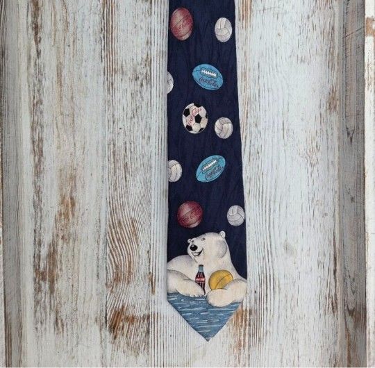Coca-Cola Polar Bear Sports Tie - Navy Blue