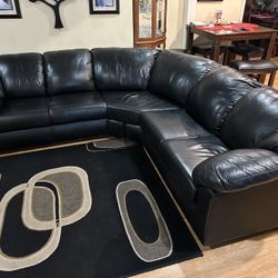 Black Leather Sectional Sofa