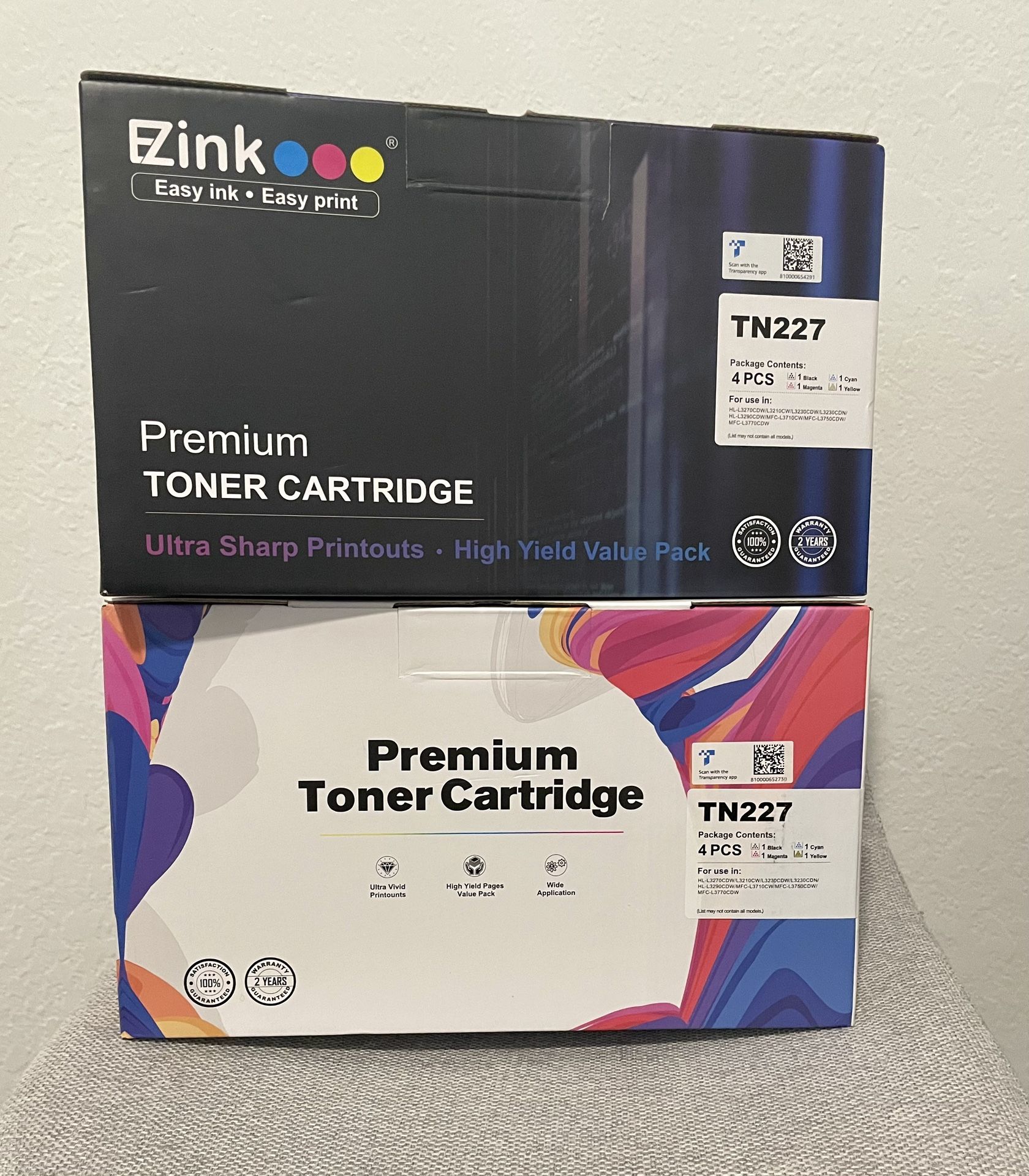 E-Z Ink Brother TN227 4 Pcs Premium Toner Cartridge. Brand New!!