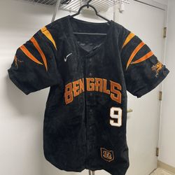 Custom Suede Cincinnati Bengals Joe Burrow stitched jersey size 2xl