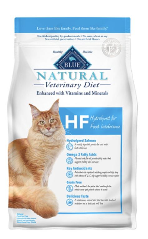 BLUE Natural Veterinary Diet™ Cat HF Hydrolyzed for Food Intolerance 7lb Bag