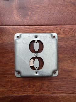 4" inch Square 1/2 in Raised Single Duplex Receptacle 2 Gang Surface Cover Steel