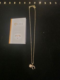 Gold-Tone Moissanite Clover & Horseshoe Necklace