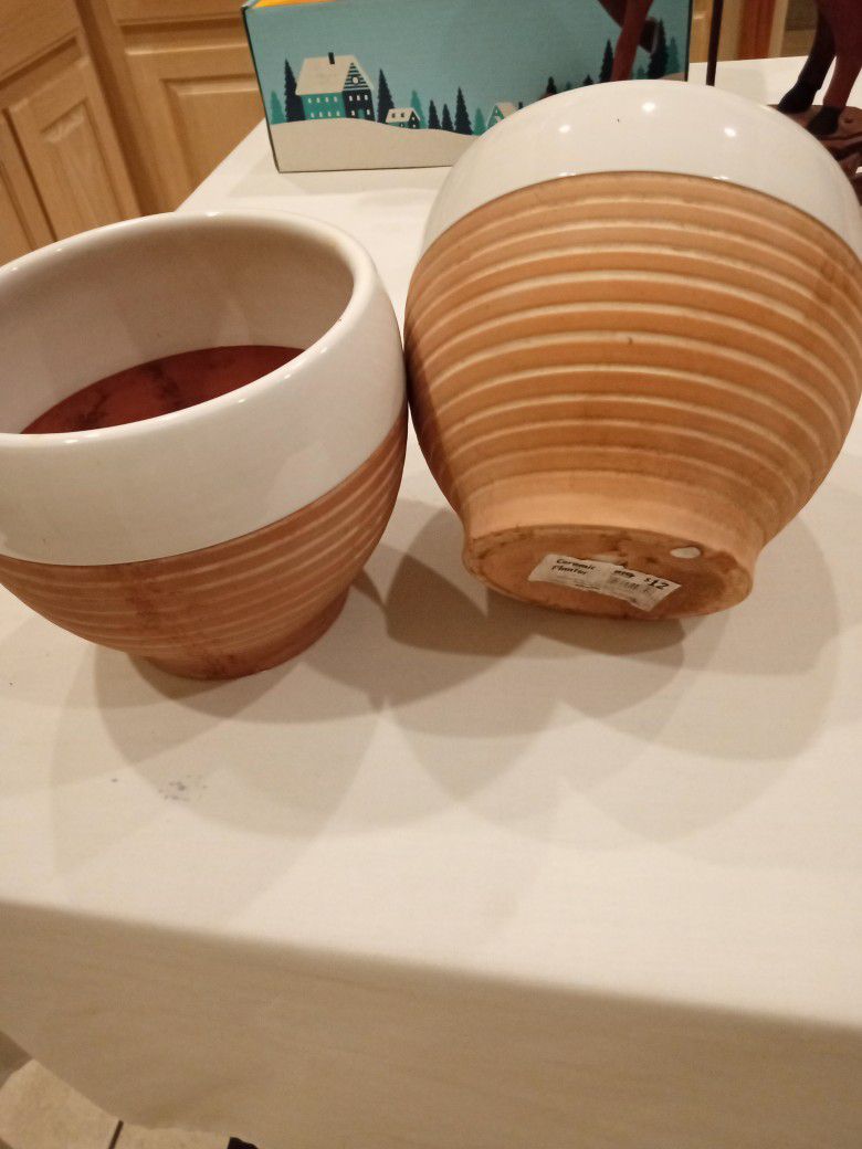 Two Ceramic Planter Vases 