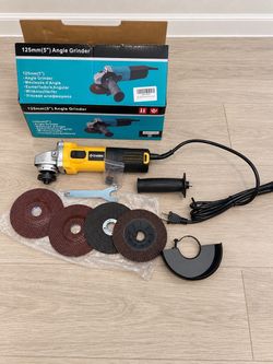 Creddux 5” Corded Angle Grinder New in Box With Discs & Accessories