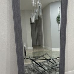 Large Modern Floor Mirror / Gray Frame