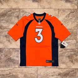 Nike NFL Denver Broncos Russell Wilson #3 On Field Jersey Orange Size Large