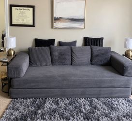 Gray six in one couch bed