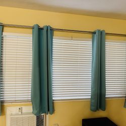 Turquoise Blackout Curtains for Windows And Doors + Rods