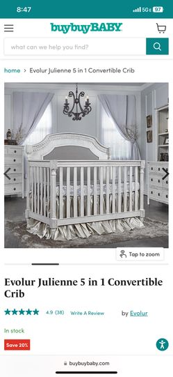 Evolur Julienne 5 in 1 Convertible Crib