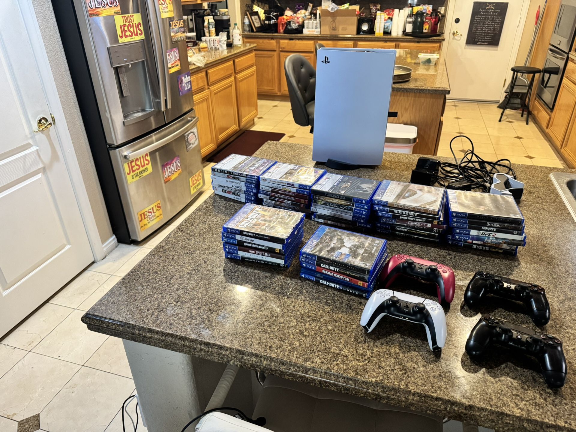 PS5 And 46 Games, 4 Wireless Controllers and Chargers