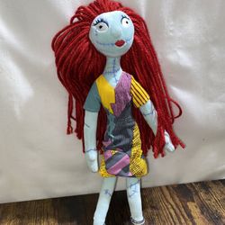 Disney Parks Nightmare Before Christmas 12" Plush Poseable SALLY Doll Yarn Hair