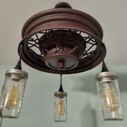 Antique Light Made From A Old Spoke Rim