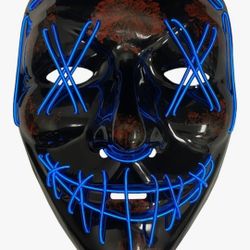 NEW! Halloween Purge Light Up Scary Mask (RED or BLUE) Batteries not included