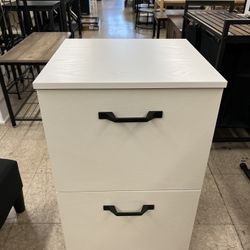 VASAGLE 2 Drawer File Cabinet w/ Rolling Wheels - White