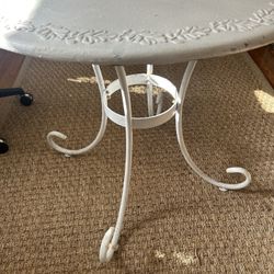 White Wrought Iron Bistro Table