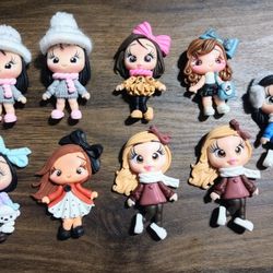 2 For $10 Clay Girl Dolls