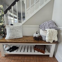 Handcrafted Rustic Entry Bench