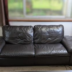 IKEA Brown-black Leather Sofa