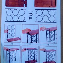 Counter top wine rack wood & metal