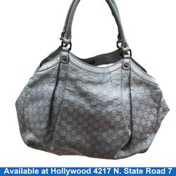 Gucci Silver Shoulder Bag Silver Purse / Handbag