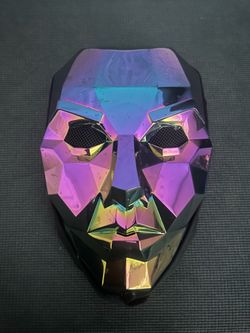 Iridescent Geometric LED Style Face Mask