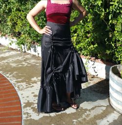 Gothic Victorian Steampunk Black Bustle Skirt – Chic Star – Size 42
