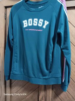 Teal Graphic Crewneck Sweatshirt